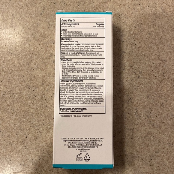 Kiehls expertly clear acne-treating & preventing lotion - Picture 2 of 2